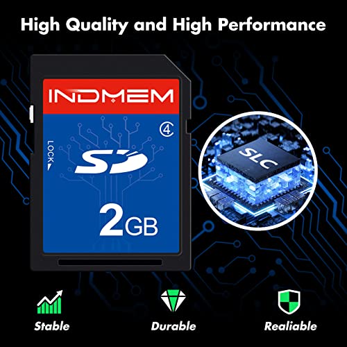 INDMEM 5 Pack SD Card 2GB Class 4 Flash Memory Card 2G SLC Stanard Secure Digital Cards