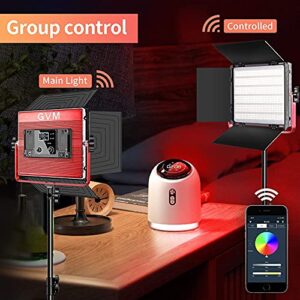 GVM 1200D PRO RGB LED Video Light with 3 Softboxes,50W Video Lighting Kit, 360°Full Color Led Video Lighting Kit with APP Control3 Packs Video Light, 3200K-5600K, Aluminum Alloy Shell, CRI 97