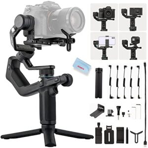 feiyutech camera gimbal stabilizer scorp-mini 3-axis all in one stabilizer for mirrorless camera,compact cameras,action camera,for canon sony panasonic fujifilm nikon iphone samsung,max payload 2.65lb