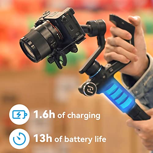 FeiyuTech Camera Gimbal Stabilizer SCORP-Mini 3-Axis All in One Stabilizer for Mirrorless Camera,Compact Cameras,Action Camera,for Canon Sony Panasonic Fujifilm Nikon iPhone Samsung,Max Payload 2.65lb