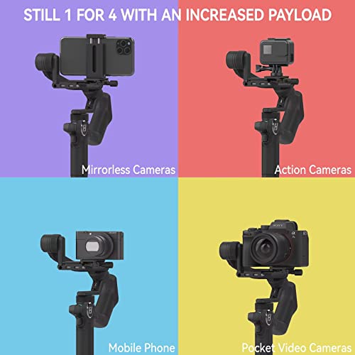 FeiyuTech Camera Gimbal Stabilizer SCORP-Mini 3-Axis All in One Stabilizer for Mirrorless Camera,Compact Cameras,Action Camera,for Canon Sony Panasonic Fujifilm Nikon iPhone Samsung,Max Payload 2.65lb