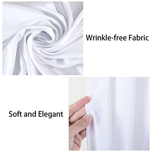 10ft x 10ft White Backdrop Curtains for Parties Wedding Curtain Backdrop for Baby Shower Gender Reveal Decoration Backdrop Drapes Wrinkle Free Chiffon Fabric Background 5ftx10ft, 2 Panels