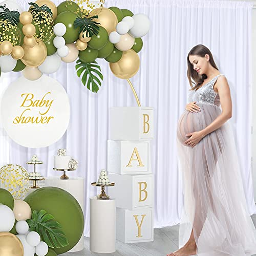 10ft x 10ft White Backdrop Curtains for Parties Wedding Curtain Backdrop for Baby Shower Gender Reveal Decoration Backdrop Drapes Wrinkle Free Chiffon Fabric Background 5ftx10ft, 2 Panels