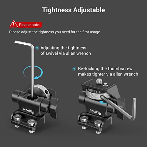 SmallRig Monitor Mount Swivel 360° and Tilt 180° Adjustable Bracket with 1/4"- 20 Screws for 5" and 7" Monitor - 2904B