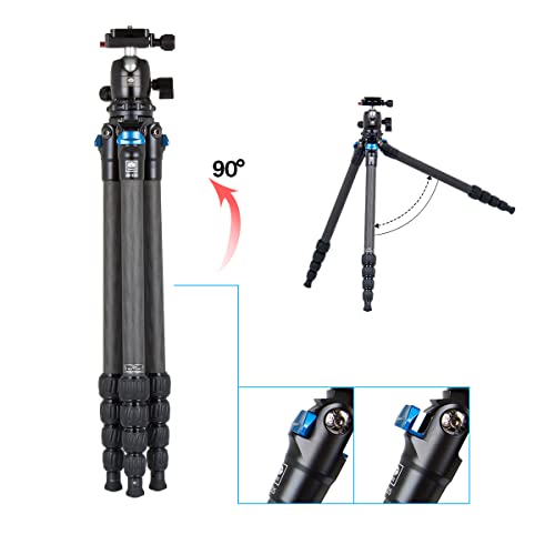 SIRUI AM-225 Camera Tripod Carbon Fiber Tripod 5-Sections Travel Lightweight Small Tripod with B-00K Ball Head