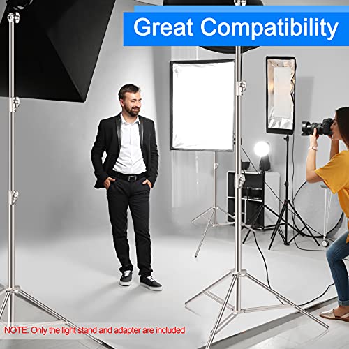 EMART 9.2ft/2.8m Stainless Steel Light Stand, Spring Cushioned Heavy Duty Tripod Stand with 1/4" to 3/8" Universal Adapter for Studio Softbox, Monolight, Umbrella, Reflector, Strobe Light, Photography