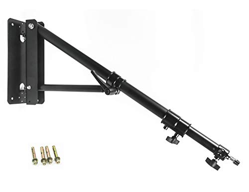 PHOCUS Wall Mount Boom Arm for Photography Studio Video Strobe Lights, Max Length 51 inches /130 cm, Horizontal and Vertical Rotatable