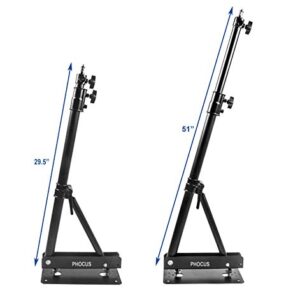 PHOCUS Wall Mount Boom Arm for Photography Studio Video Strobe Lights, Max Length 51 inches /130 cm, Horizontal and Vertical Rotatable