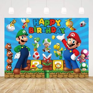 chaungda 8x6ft super mario gold coin video game happy birthday theme photography backdrops children boys birthday party photo backgrounds