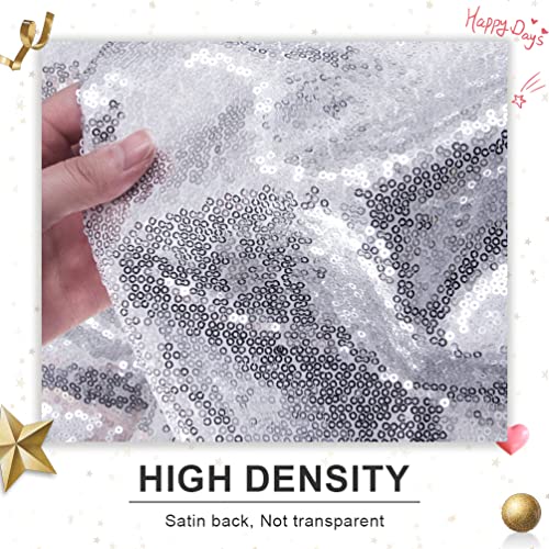 Silver PartyDelight Sequin Backdrop, Photography, Sparkle Backdrop, 6Ftx7 Ft