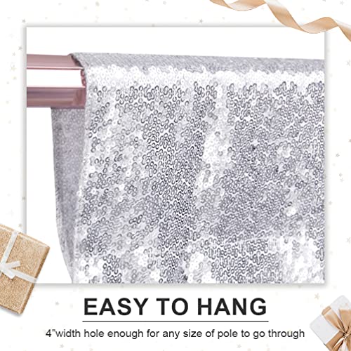 Silver PartyDelight Sequin Backdrop, Photography, Sparkle Backdrop, 6Ftx7 Ft