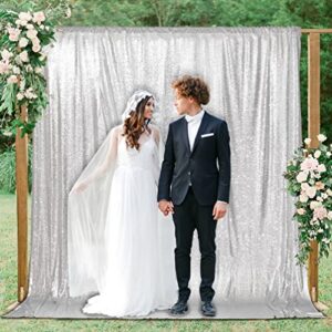 Silver PartyDelight Sequin Backdrop, Photography, Sparkle Backdrop, 6Ftx7 Ft