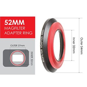 Kamerar MagFilter 52mm Threaded Adapter Ring with Carrier Bag, Magnetic Lens Filter Adapter Rings for Sony RX100 IV, V, VI, VII, Canon G5X Mark I II G7X Mark I II III G9X, Nikon, and Panasonic