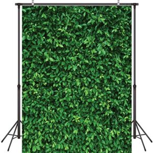 LYWYGG 5x7FT Green Leaves Photography Backdrops Nature Leaf Backdrop Birthday Background for Birthday Party Seamless Photo Booth Backdrop CP-87-0507