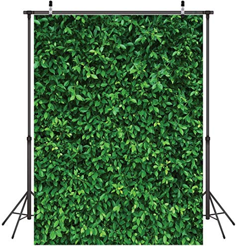 LYWYGG 5x7FT Green Leaves Photography Backdrops Nature Leaf Backdrop Birthday Background for Birthday Party Seamless Photo Booth Backdrop CP-87-0507