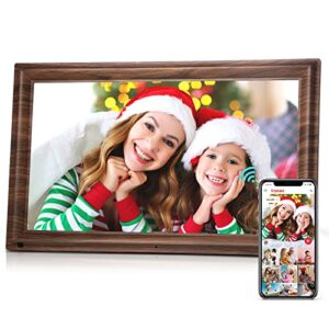 digital photo frame 16 inch wifi digital picture frame ips hd touch screen smart cloud photo frame with 32gb storage, auto-rotate, share photos or videos instantly from anywhere via frameo app
