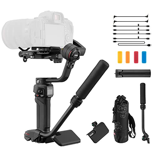 ZHIYUN Weebill 3 Combo - 3-Axis Professional Video Stabilizer Camera Gimbal Stabilizer for DSLR and Mirrorless Camera, Compatible with Sony Canon Nikon Panasonic, L-Shape Body, Built-in Light & Mic