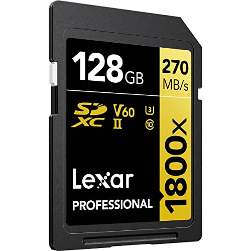 Lexar Gold Series Professional 1800x 128GB UHS-II U3 SDXC Memory Card, 2-Pack