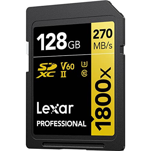 Lexar Gold Series Professional 1800x 128GB UHS-II U3 SDXC Memory Card, 2-Pack