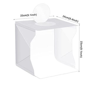 Photo Studio Light Box,Photo Shooting Tent kit,Portable Folding Home Photography Light Tent kit with White/Warm/Soft Lighting + 6 Color Backgrounds for Jewellery,Accessories,Toys and Small Items