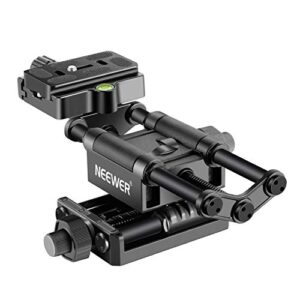 NEEWER Pro 4 Way Macro Focusing Focus Rail Slider with 1/4" Arca Type Quick Release Plate Compatible with Canon Nikon Pentax Olympus Sony and Other DSLR Cameras and Camcordes Great for Close Up