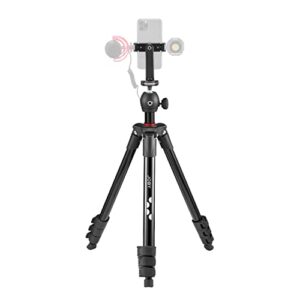 joby compact light kit, smartphone/camera tripod with ball head, universal smartphone holder, carrying bag, for csc, dslr, mirrorless camera, smartphone, colour: black, 1.5 kg capacity