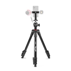 JOBY Compact Light Kit, Smartphone/Camera Tripod with Ball Head, Universal Smartphone Holder, Carrying Bag, for CSC, DSLR, Mirrorless Camera, Smartphone, Colour: Black, 1.5 Kg Capacity
