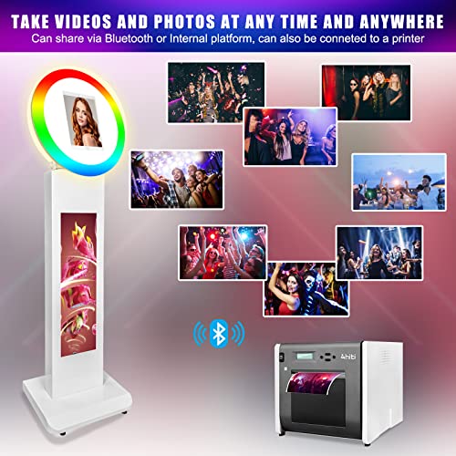 DIOSTA Portable 11" Ipad Photo Booth Machine,Ipad Stand Selfie photobooth Machine with Software,LCD Screen,RGB Ring Light,Remote Control,Flight Case,Metal Shell,for Parties,Christmas,Rental Business