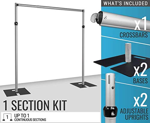 Pipe and Drape Backdrop Kit (6-10' Tall x 6-10' Wide Adjustable)