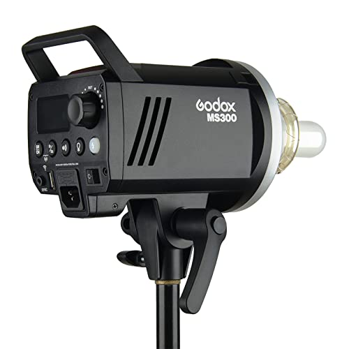 Godox MS300 Studio Strobe 300Ws 110V GN58 5600K Bowens Mount Monolight, Built-in Godox 2.4G Wireless System, 150W Modeling Lamp, Outstanding Output Stability, Anti-Preflash, 1/32 to 1/1 Steps Output