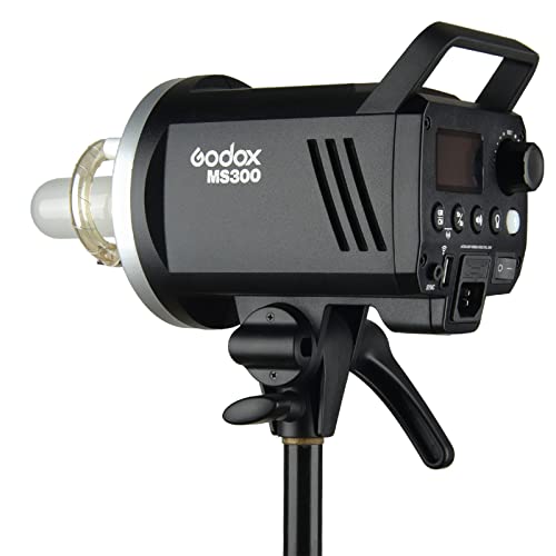 Godox MS300 Studio Strobe 300Ws 110V GN58 5600K Bowens Mount Monolight, Built-in Godox 2.4G Wireless System, 150W Modeling Lamp, Outstanding Output Stability, Anti-Preflash, 1/32 to 1/1 Steps Output