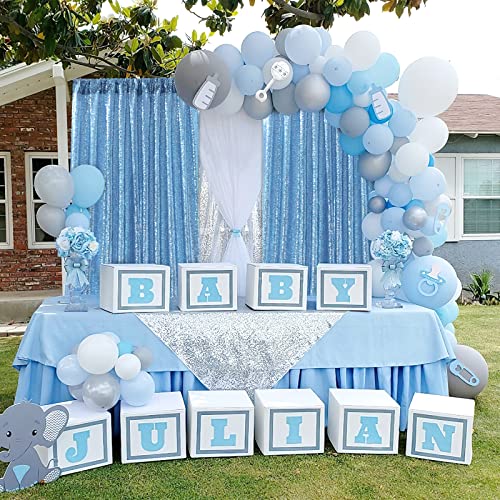 Baby Blue Sequin Photo Backdrop Wedding Party Photography Background 2ftx8ft Shimmer Ceremony Background Two Pieces