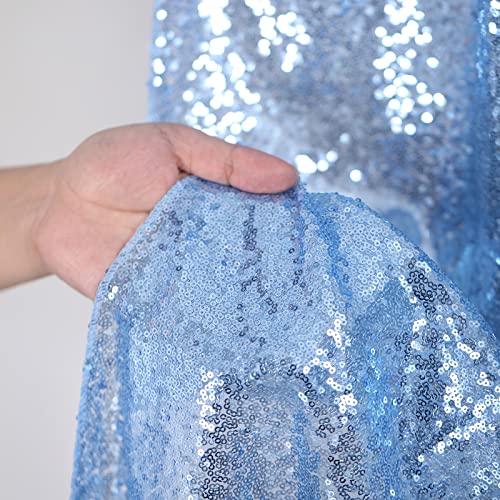 Baby Blue Sequin Photo Backdrop Wedding Party Photography Background 2ftx8ft Shimmer Ceremony Background Two Pieces