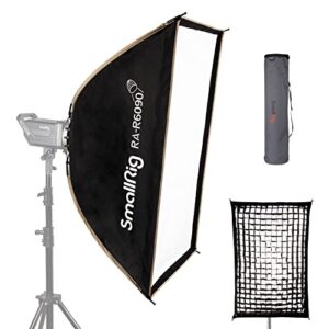 smallrig rectangular softbox with quick release pressing design, 60 x 90cm (23.6″ x 35.4″) bowens mount softbox with beam grid & diffusers for studio lighting, ra-r6090 – 3930