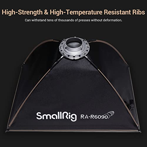 SMALLRIG Rectangular Softbox with Quick Release Pressing Design, 60 x 90cm (23.6" x 35.4") Bowens Mount Softbox with Beam Grid & Diffusers for Studio Lighting, RA-R6090 - 3930