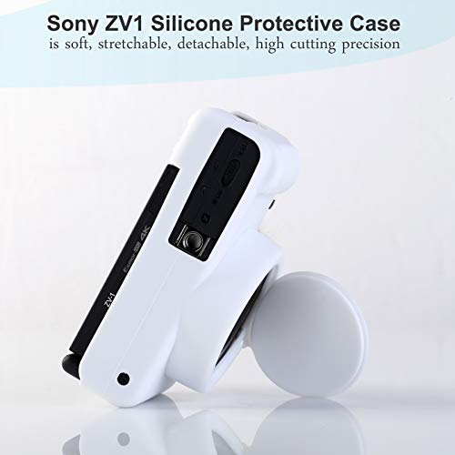 Yisau Camera Case for Sony ZV-1, Sony ZV1 Camera Case Digital Camera Anti-Scratch Slim Fit Soft DSLR Camera Sleeve with ZV1 Screen Protector (White)