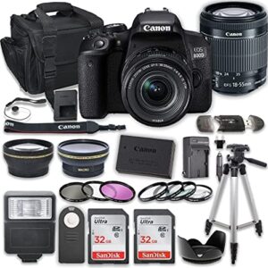 canon eos 800d (rebel t7i) dslr camera bundle with 18-55mm stm lens + 2pc sandisk 32gb memory cards + accessory kit
