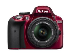 nikon d3300 24.2 mp cmos digital slr with auto focus-s dx nikkor 18-55mm f/3.5-5.6g vr ii zoom lens (red)