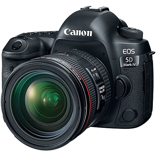 Canon EOS 5D Mark IV DSLR Camera with 24-70mm f/4L Lens (1483C018) + 64GB Memory Card + Color Filter Kit + Filter Kit + LPE6 Battery + Charger + Card Reader + Corel Photo Software + More (Renewed)