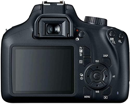 Camera EOS Rebel T100 / 4000D DSLR w/ 18-55mm Zoom Lens + 420-800mm Super Zoom Lens, Wide Angle Lens, Telephoto Lens, 64GB Memory, 3PC Filter Kit, Case, Tripod + More (31PC Bundle Kit)