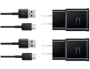 samsung adaptive fast charger kit,laofas quick charge usb wall charger for samsung galaxy s10/s9/s8/s8 plus/note8/9(2 type-c cables + 2 wall charger)charge up to 50% faster (black)