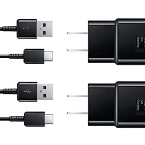 Samsung Adaptive Fast Charger Kit,LaoFas Quick Charge USB Wall Charger for Samsung Galaxy S10/S9/S8/S8 Plus/Note8/9(2 Type-C Cables + 2 Wall Charger)Charge up to 50% Faster (Black)