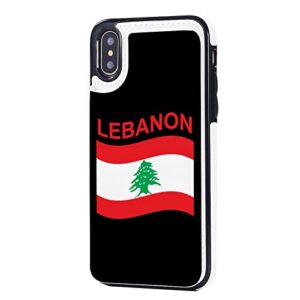 flag of lebanon wallet phone cases fashion leather design protective shell shockproof cover compatible with iphone x/xs