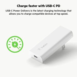 Belki GaN Wall Charger 20W Fast Charging PD USB-C Power Delivery for iPhone 13, 12, 11, Pro, Pro Max, Mini, iPad, AirPods, Galaxy S22, S21, Plus, Ultra, and More