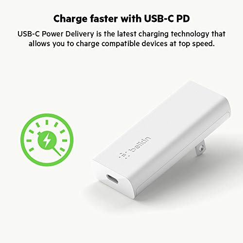 Belki GaN Wall Charger 20W Fast Charging PD USB-C Power Delivery for iPhone 13, 12, 11, Pro, Pro Max, Mini, iPad, AirPods, Galaxy S22, S21, Plus, Ultra, and More