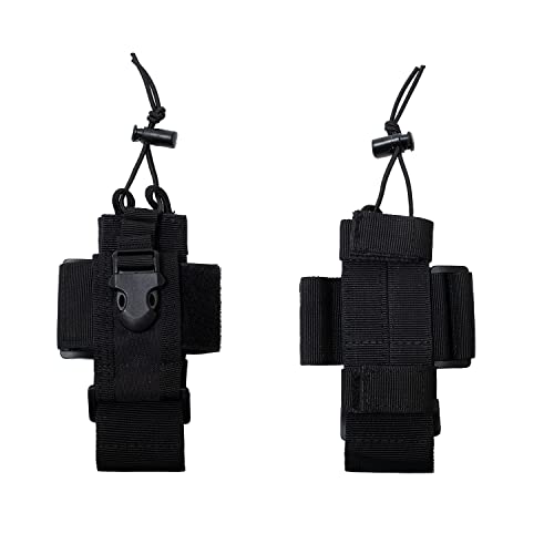 HEOPBIRD Radio Holster, MOLLE Radio Holder Universal Walkie Talkie Pouch Case for Duty Belt, Tactical Police Two Way Radio Nylon Harness for Baofeng, Motorola, Kenwood,2 Pack