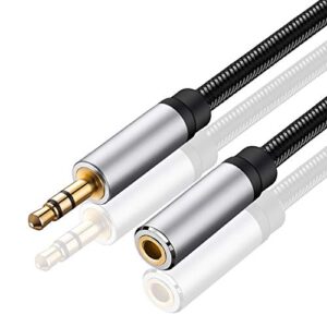 jelly tang audio extension cable 25ft,audio auxiliary stereo extension audio cable 3.5mm stereo jack male to female, stereo jack cord for phones, headphones, speakers, tablets, pcs and more(25ft/8m)