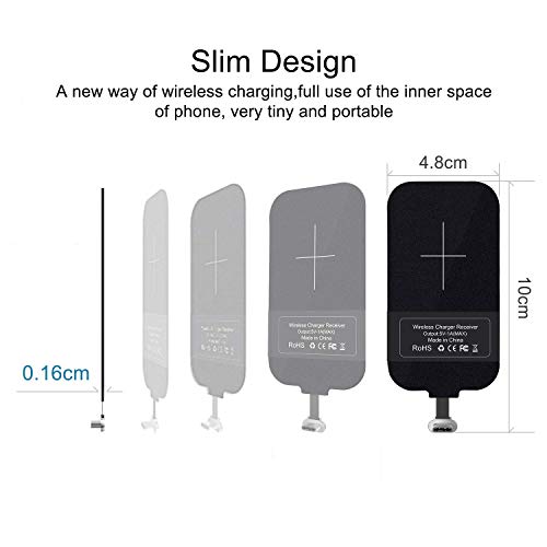 Nillkin Qi Wireless Charger Receiver - 0.16cm Ultra Thin Magic Tag Wireless Charging Receiver Chip for Google Pixel 2XL,Galaxy A20,LG stylo 4/5,MOTO G7,OnePlus 6/6T/7 Pro and Other Type C Phones