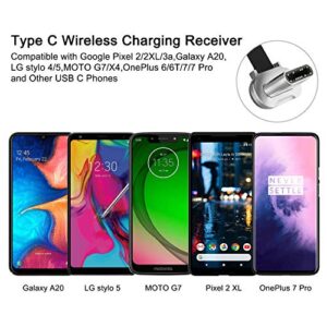 Nillkin Qi Wireless Charger Receiver - 0.16cm Ultra Thin Magic Tag Wireless Charging Receiver Chip for Google Pixel 2XL,Galaxy A20,LG stylo 4/5,MOTO G7,OnePlus 6/6T/7 Pro and Other Type C Phones