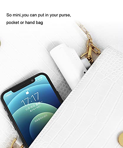 UNRMZIU Power Bank Portable Charger with Built in Connector 5000mAh Compact External Battery Pack Compatible with iPhone13/13 mini/13 Pro Max/12/12 mini/12 Pro/SE 2020/11/11Pro/XS/XR/X/8/8(White)